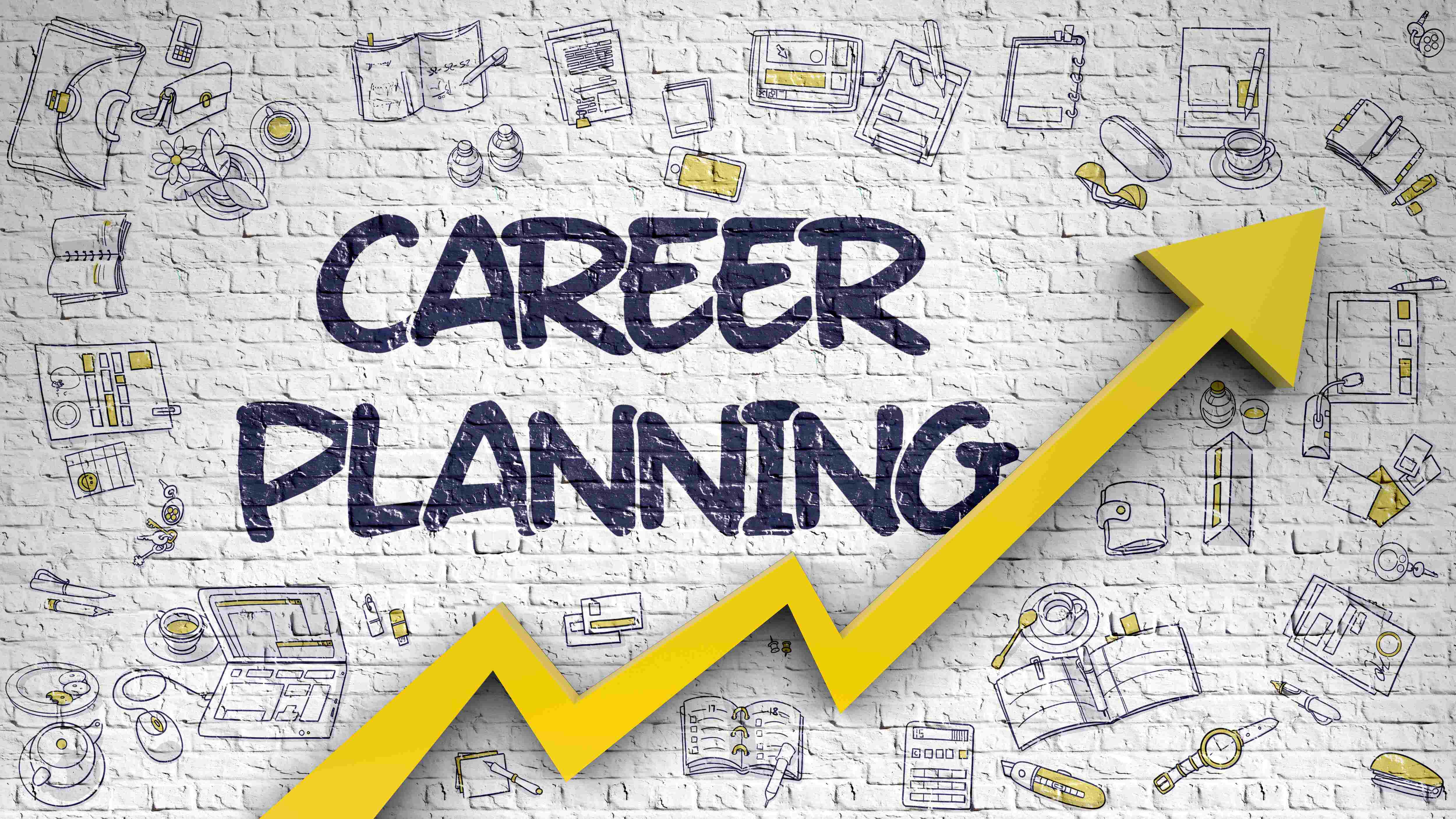 career planning graphic with arrow showing an incline
