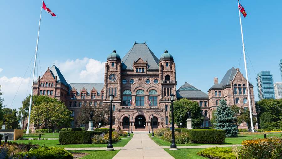 Photograph of the Queen's Park Legislative Assembly of Ontario building.